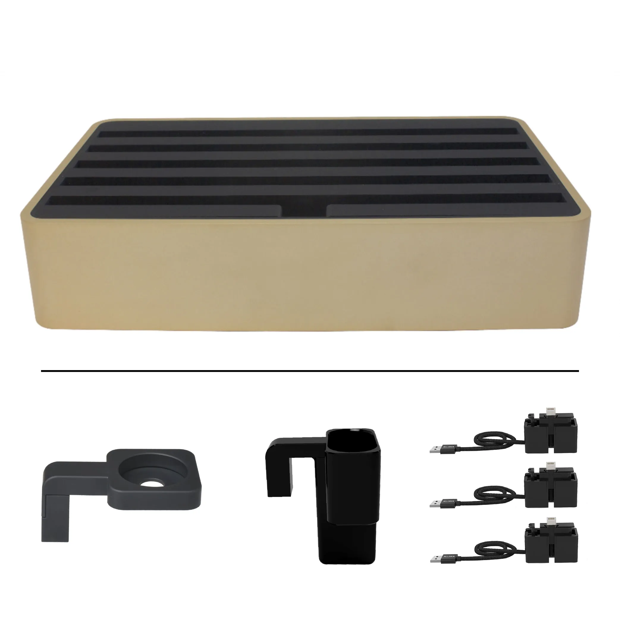 ALLDOCK Classic FAMILY Aluminium Gold & Black Package