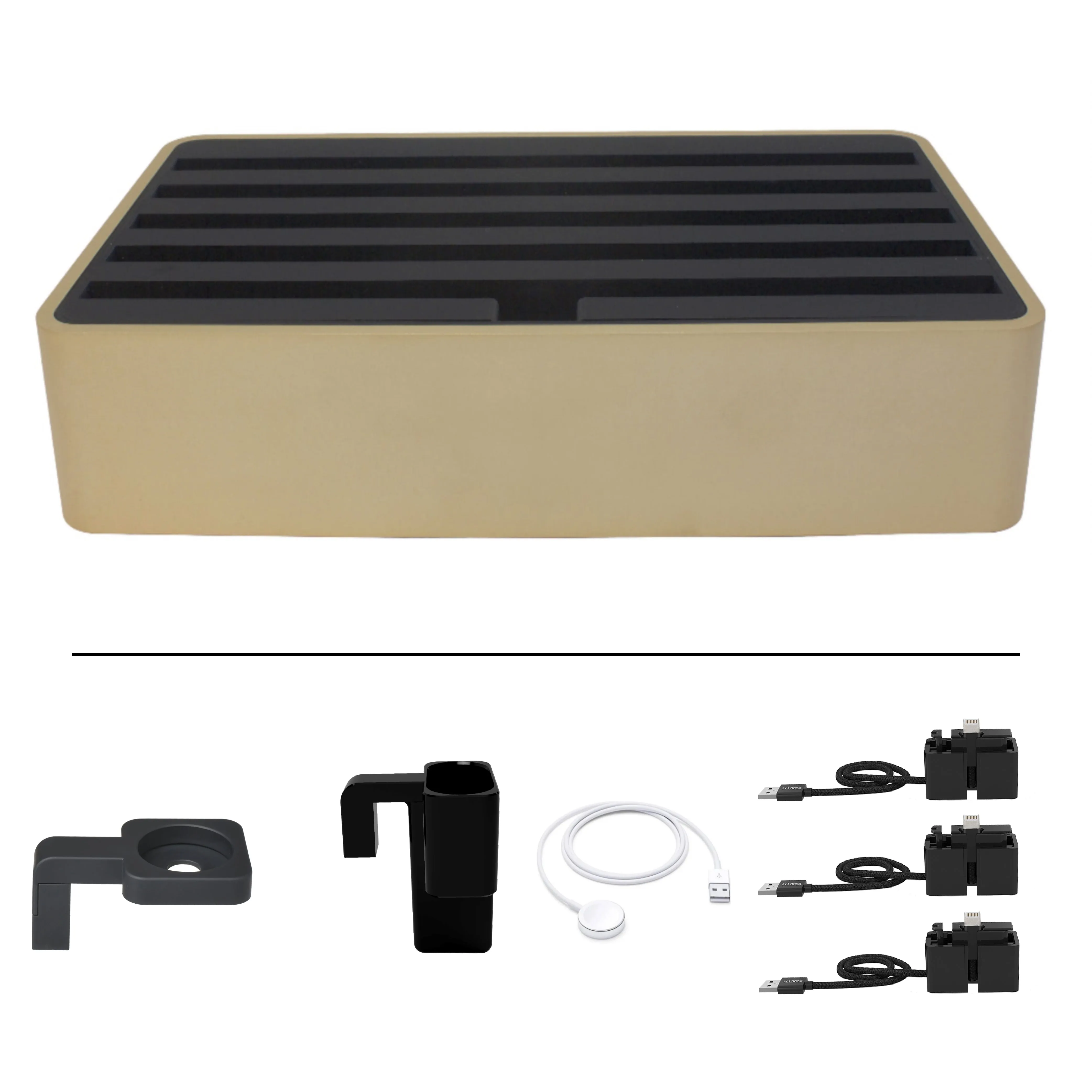 ALLDOCK Classic FAMILY Aluminium Gold & Black Package