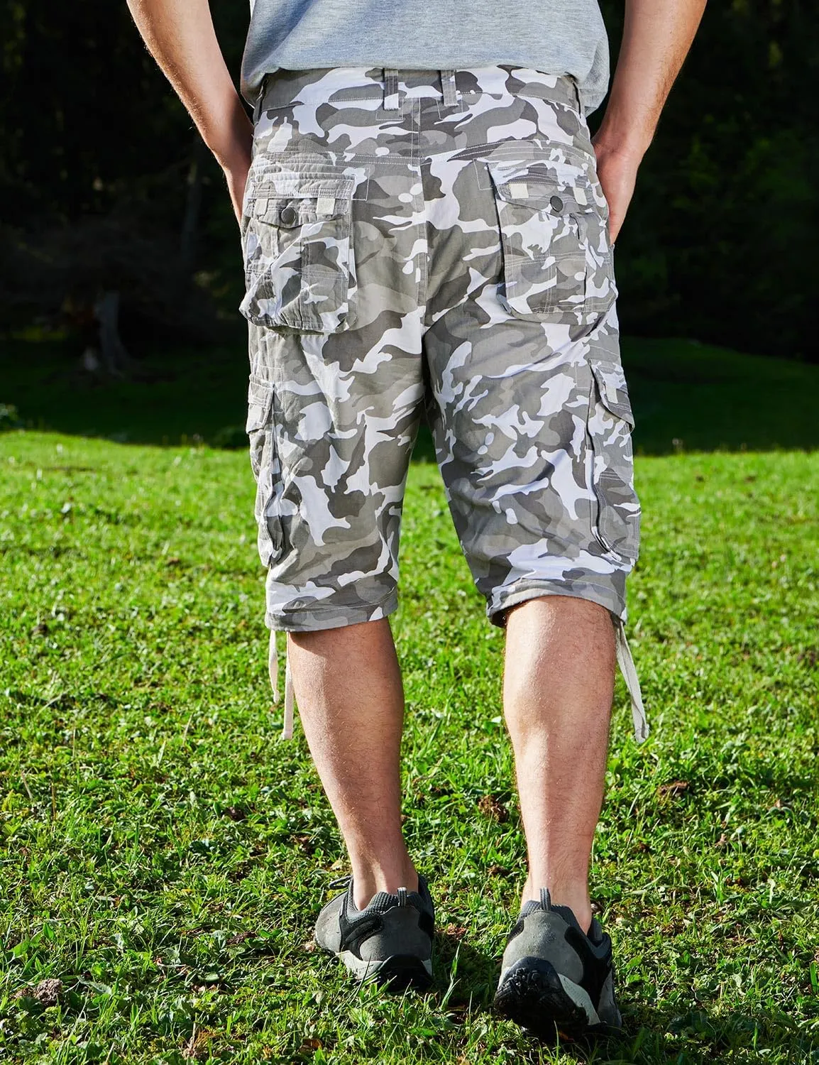 Cargo Shorts for Men Multi Pockets Mens Shorts Below Knee Casual Hiking Summer Shorts