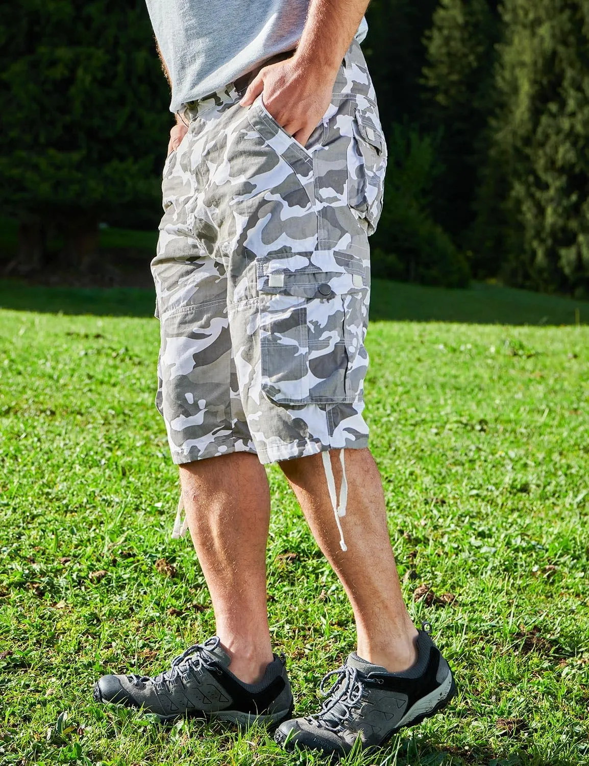 Cargo Shorts for Men Multi Pockets Mens Shorts Below Knee Casual Hiking Summer Shorts