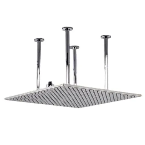 Ceiling Mounted Square Shaped Big Rainfall Type Shower Head With LED Lights