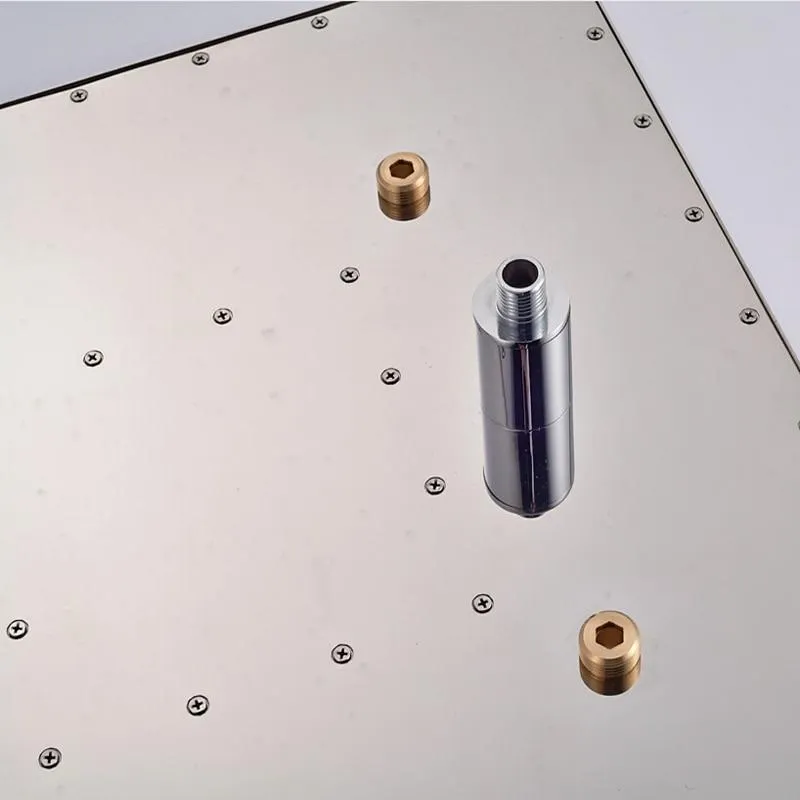 Ceiling Mounted Square Shaped Big Rainfall Type Shower Head With LED Lights