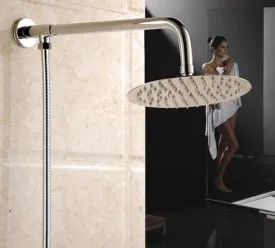 Chrome Finished Rainfall Ultra thin Shower Head and Shower Arm with Shower Hose