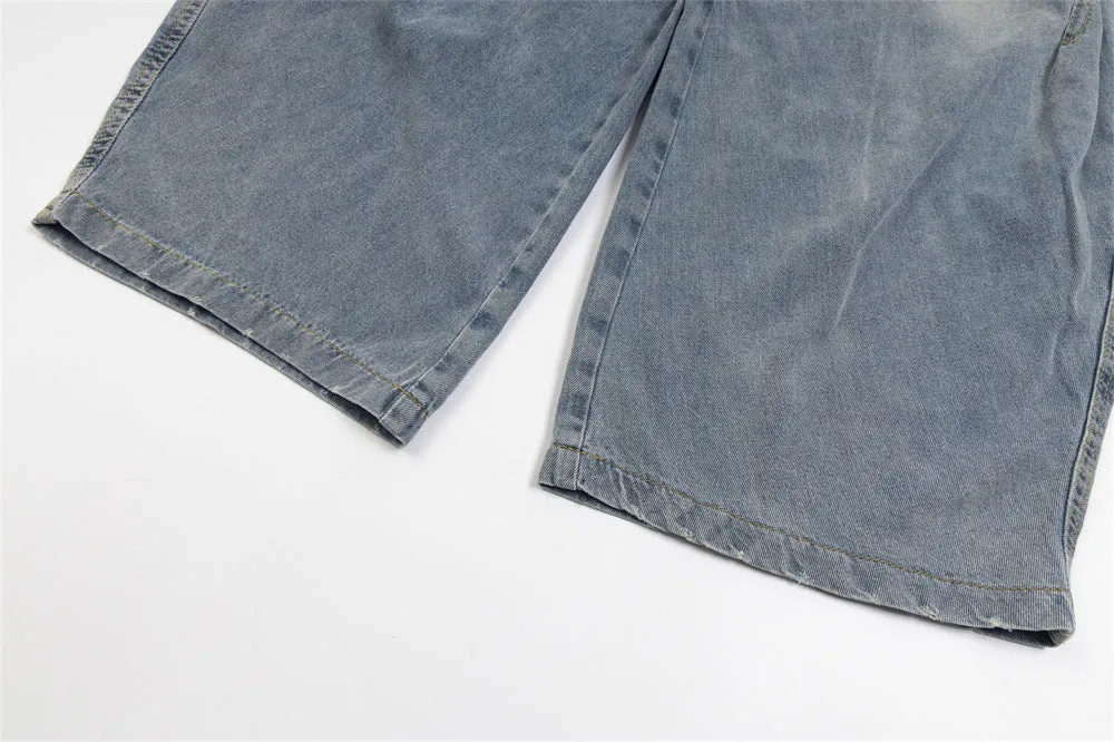 Distressed Washed Jeans Men And Women
