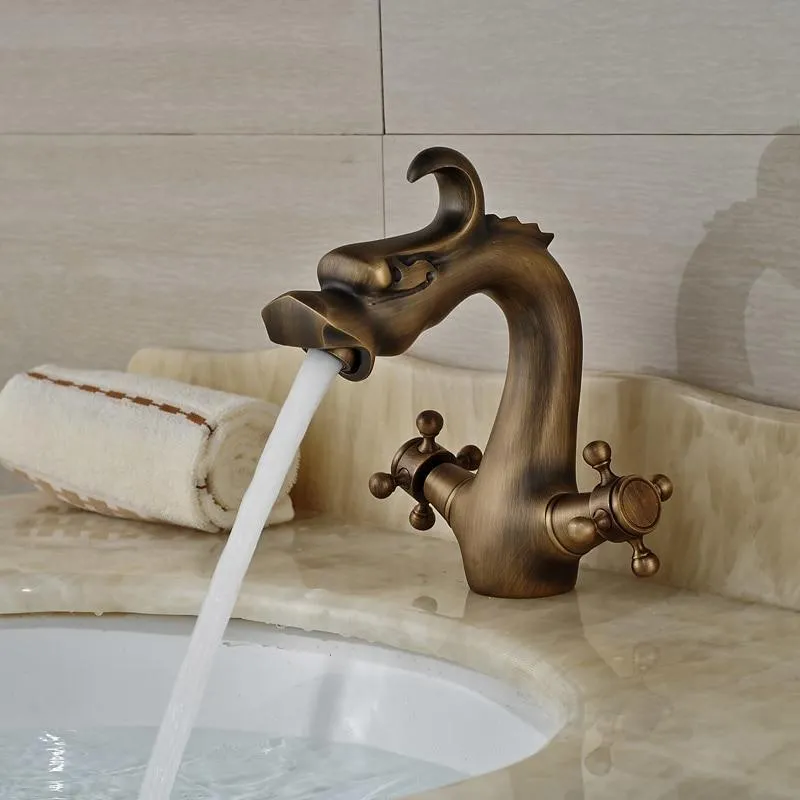 Dragon Style Deck Mounted Dual Handle Faucet