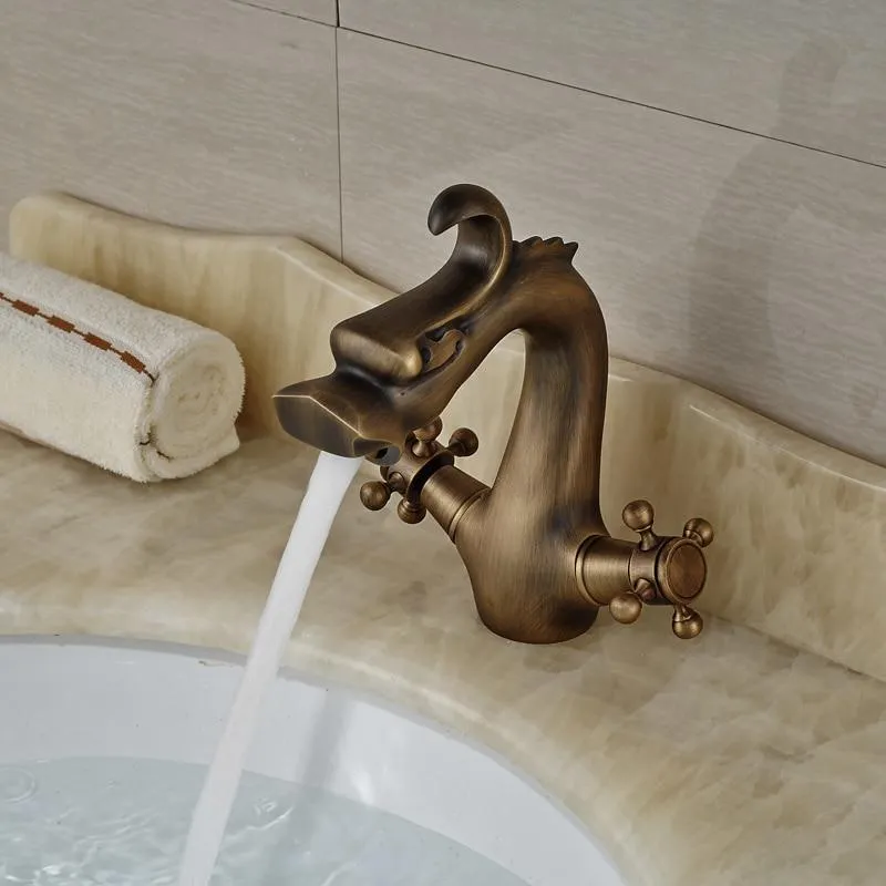 Dragon Style Deck Mounted Dual Handle Faucet