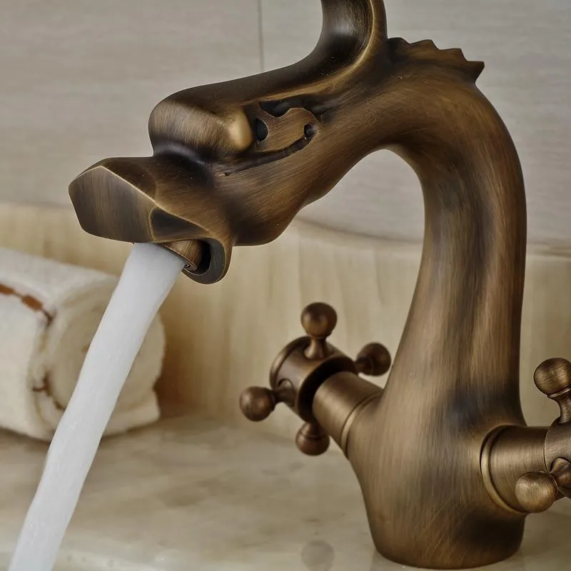 Dragon Style Deck Mounted Dual Handle Faucet