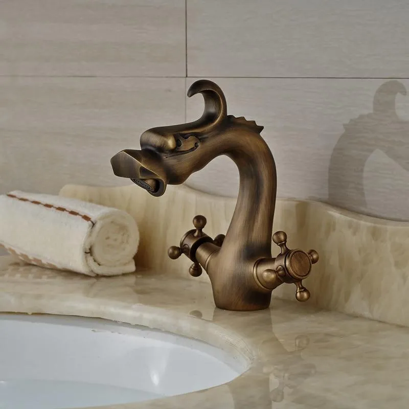Dragon Style Deck Mounted Dual Handle Faucet