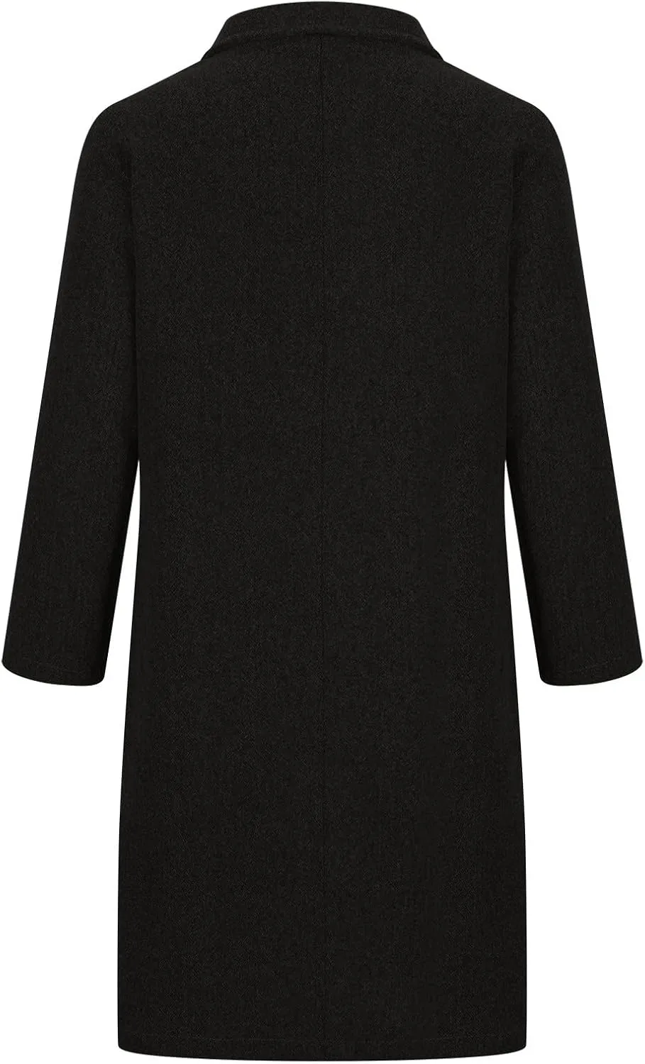 Long Trench Coat for Women Elegant Single Breasted Pea Coat Winter Warm Wool Blend Oversized Pea Coat with Pockets