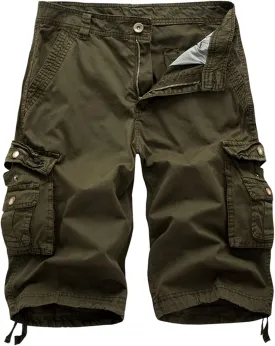Mens Cargo Shorts Cotton Multi-Pocket Outdoor Camouflage Cargo Shorts