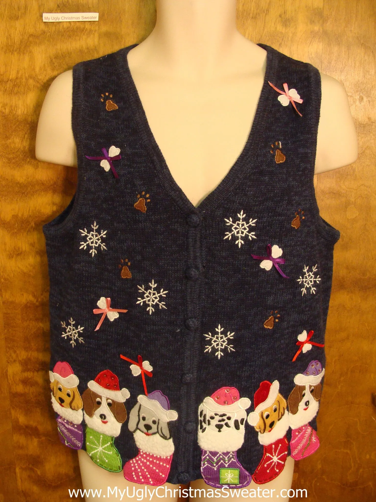 Puppy Presents Funny Christmas Sweater Vest