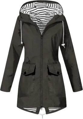 Trench Coats For Women Outdoor Trench Raincoat With Hood Lightweight Plus Size For Girls Lightweight Trench Coat
