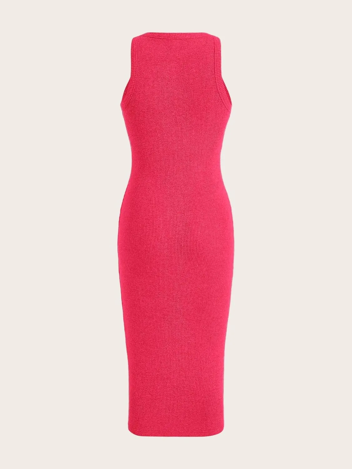 Verdusa Women's Fall Dress Sleeveless Ribbed Knit Midi Tank Dress Wedding Guest Dress Sweater Dresses