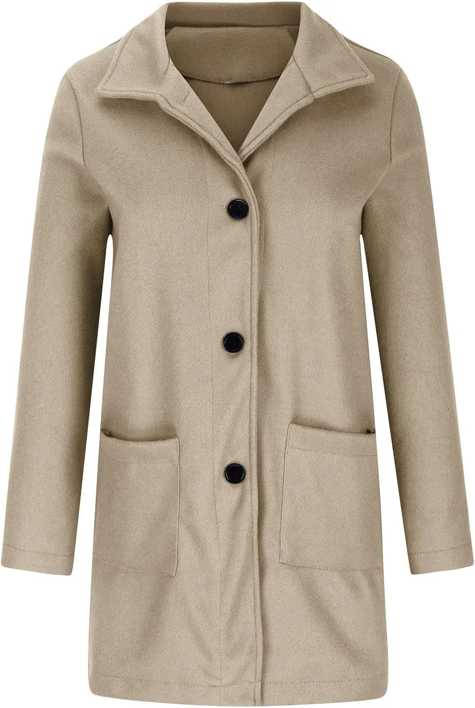 Wool Coat for Women Plus Size Thicken Pea Coats Stand Collar Single Breasted Trench Coat 2024 Fashion Winter Jackets